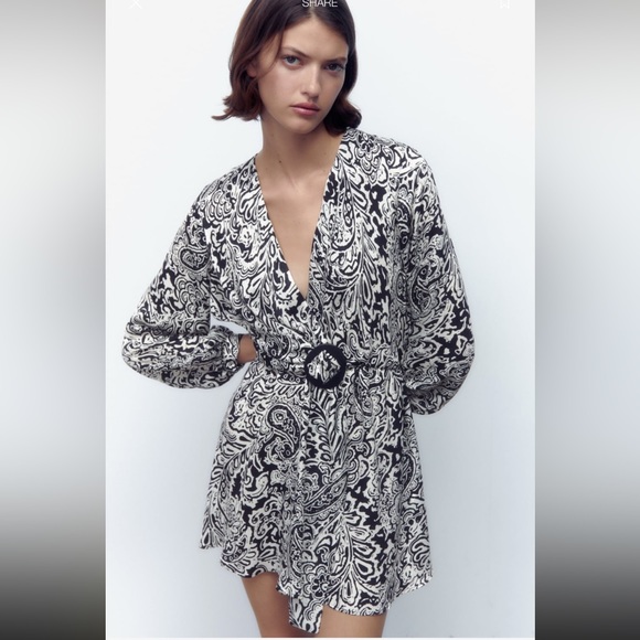 Zara Pants - Black and white print dressy romper
